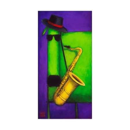 Trademark Fine Art Daniel Patrick Kessler 'Sax Dog' Canvas Art, 12x24 ALI46639-C1224GG